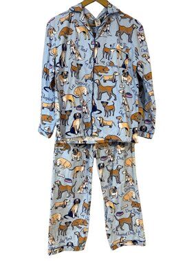 Dog Print Pajama Set Women’s Medium Matching Sleepwear Lounge Set Soft Comfy